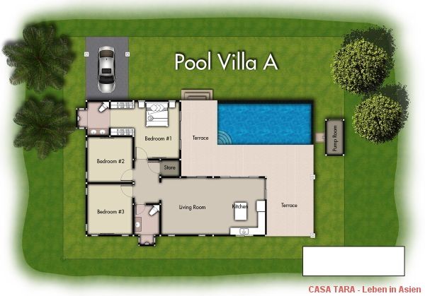 Grundriss Poolvilla A